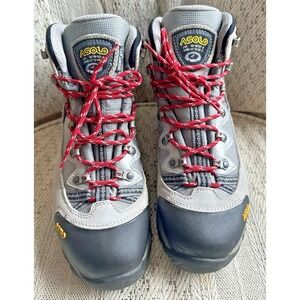 ASOLO Spirit GTX Hiking Boots Shoes Women's Size 8.5 Gray/Black Leather Gore-tex